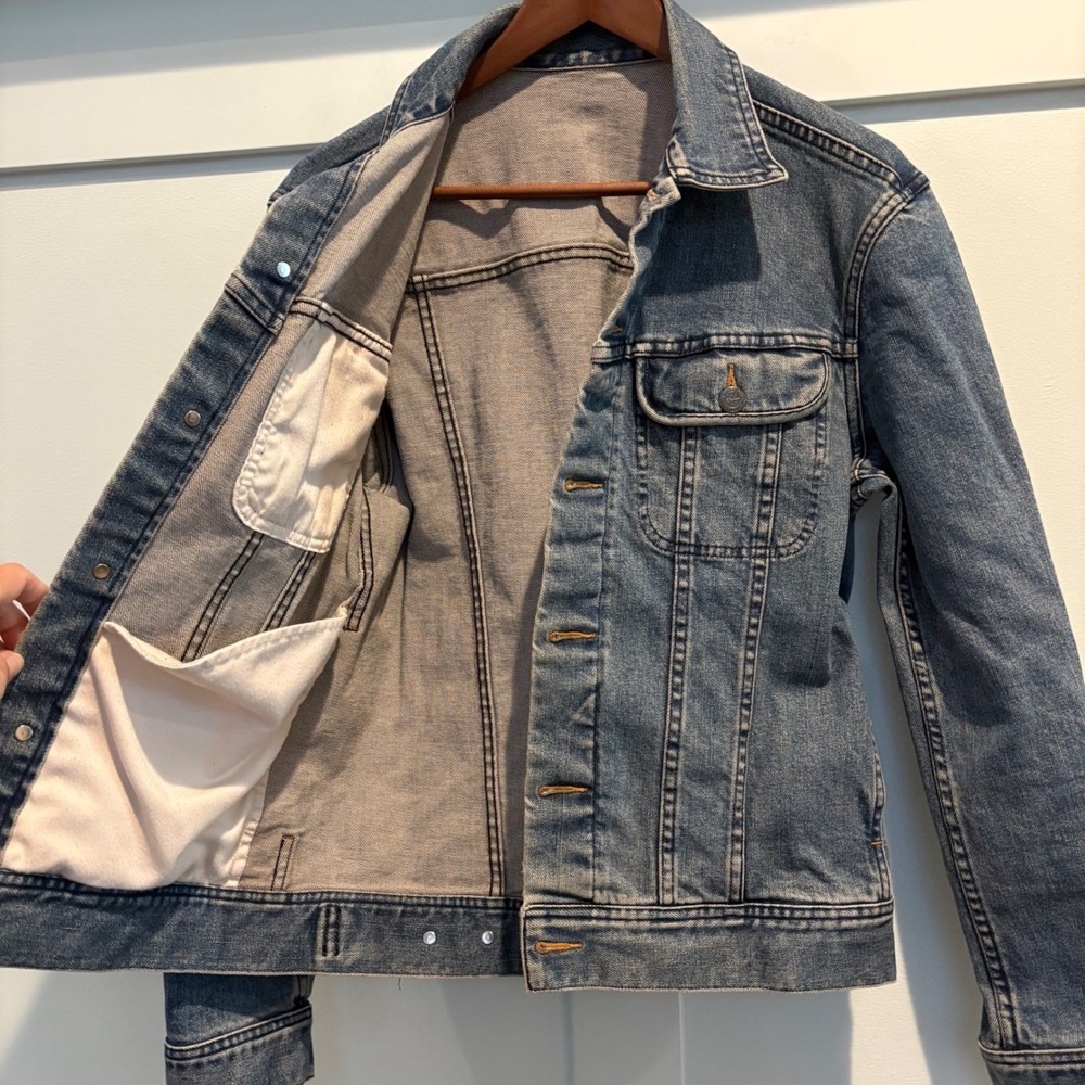 A.P.C. Mens Denim Jacket Small Medium Wash French Minimalist Trucker - Picture 4 of 14